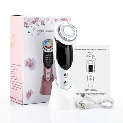 Appareil de Soin Visage Avancé – Technologie RF, EMS et LED